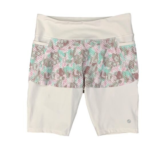 Lija Shorts Womens M Medium White The Skashort Attached Skirt Pockets Pull On - Picture 1 of 10